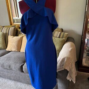 Royal Blue RACHEL RACHEL ROY Cold Shoulder Sz 14 Wedding Cocktail Evening Dress